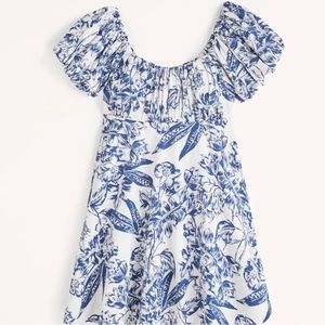 Ruched Puff Sleeve Mini Dress